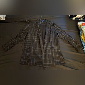 Women’s Apt. 9 Black elongated blazer with classic white window pane pattern XXL